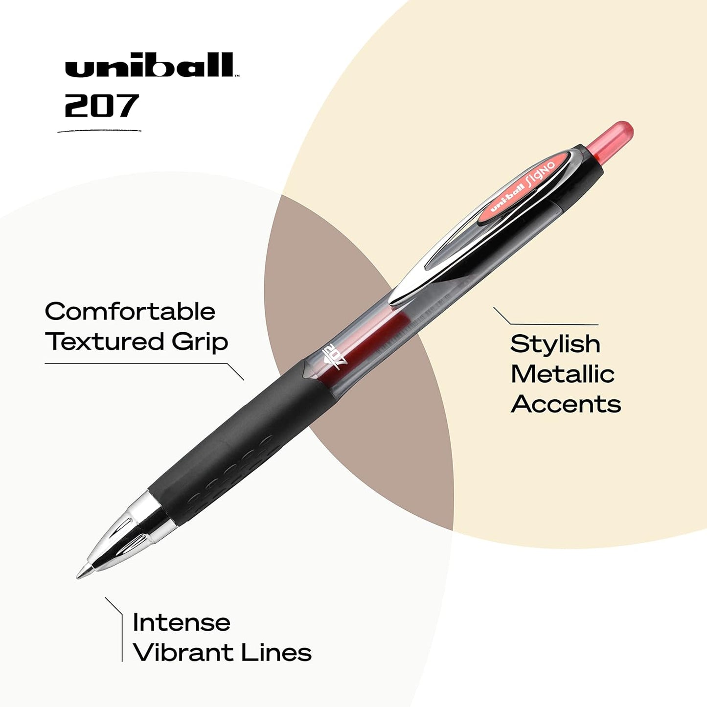 Uniball Signo 207 Gel Pen 12 Pack, 0.5mm Micro Black Pens, Gel Ink Pens | Office Supplies Sold by Uniball are Pens, Ballpoint Pen, Colored Pens, Gel Pens, Fine Point, Smooth Writing Pens