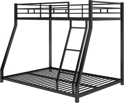 Bellemave Bunk Bed Full Over Queen, Heavy Duty Metal Bunk Bed Frame, Queen bunk Bed for Adults, Adult bunk beds Heavy Duty, Full XL Bunk Bed, Black