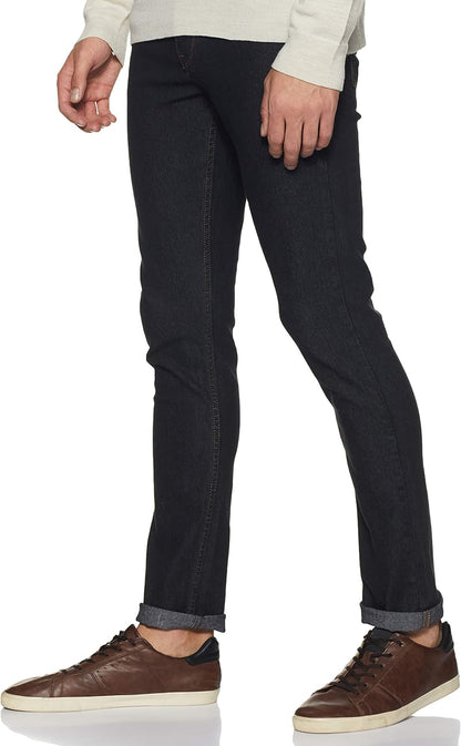 DIVERSE Men's Skinny Fit Jeans (DCMDT03KC24L33-508D_Black_28W x 33L)