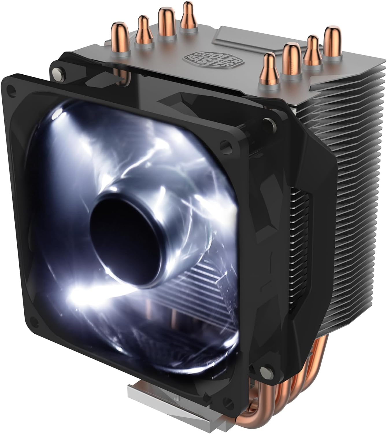 Cooler Master Hyper H410R RGB CPU Air Cooler - Low-Profile Cooling System, Direct Contact Technology, 4 Copper Heat Pipes, Compact Aluminium Heatsink with 92mm RGB PWM Fan - AMD & Intel Compatible