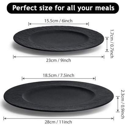 MIAMIO - 28 cm, Set of 4 Dinner Plates/Ceramic Plate Set, Crockery Set - Modern Plates, Microwave and Dishwasher Safe - Oasis Collection