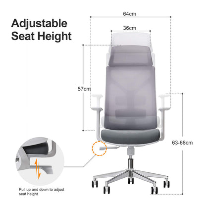 Daqian Home Executive Office Chair Ergonomic Computer Chair Wide Seat With Large Headrest, Modern Desk Chair Lumbar Support, Adjustable Armrests Mesh Chair