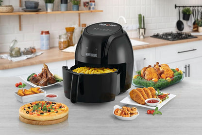 Black & Decker XL Digital Air Fryer, 1800W, 5.6L/1.5Kg, 7 Presets, Crispy and Healthy Cooking, Rapid Air Technology & Led Display, Best for Frying, Grilling, Roasting, Baking, 2 years warranty, AF625