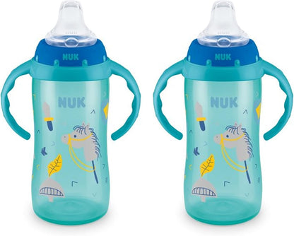 NUK Large Learner Cup, 10 oz, 2 Pack, 9+ Months, Timeless Collection, Amazon Exclusive, 70013, 2 Count (Pack of 1)