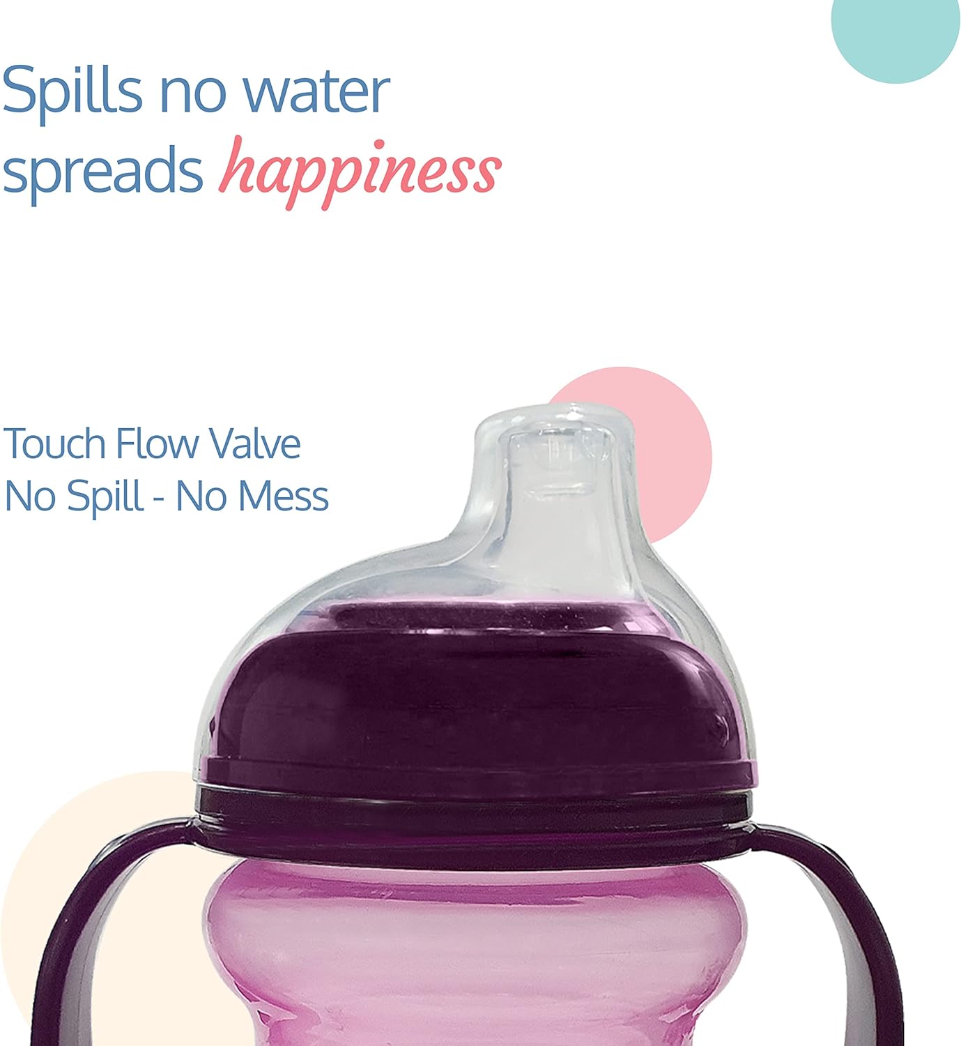 LuvLap Moby Little Spout Sipper for Infant/Toddler, 240ml, Anti-Spill Sippy Cup with Soft Silicone Spout BPA Free, 6m+ (Purple)