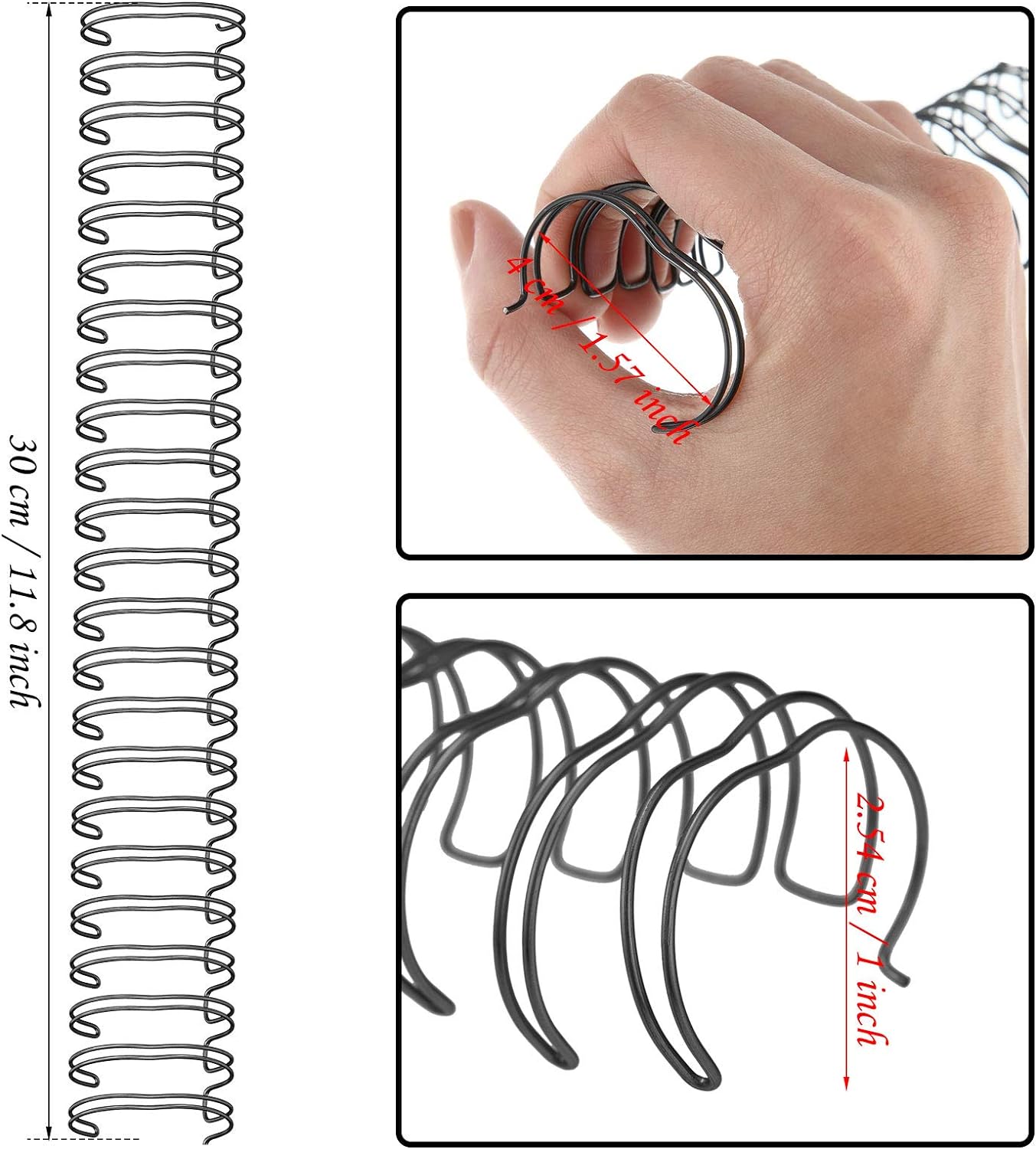 Zonon 6 Pieces Binding Wire Twin Loop Wire Binding Spines Double Loop Binding Wire 1 Inch Cinch Wire Binding Diameter 23 Holes for Teacher Student Document Notebook Making