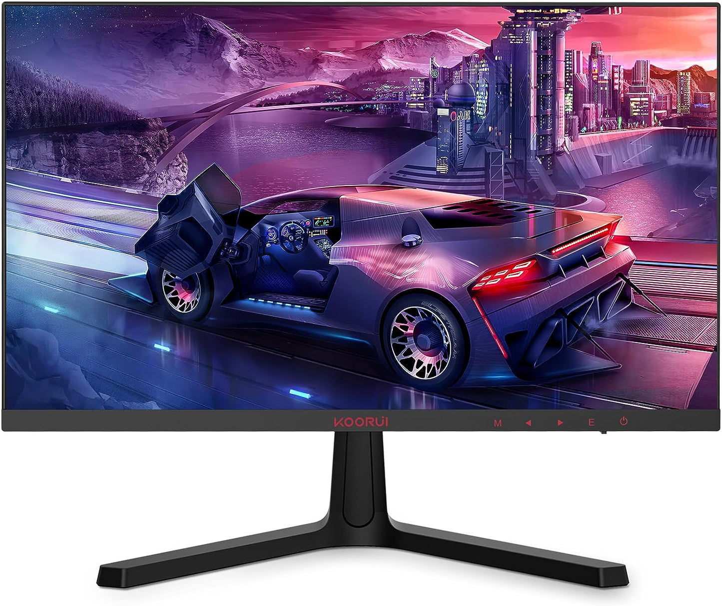 KOORUI 24-Inch Curved Computer Monitor- Full HD 1080P 60Hz Gaming Monitor 1800R LED Monitor HDMI VGA, Tilt Adjustment, Eye Care, Black 24N5C