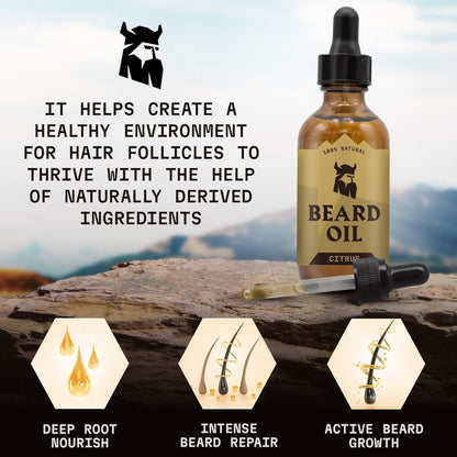 Vanilla Beard Oil (Large 2 oz.) - 100% Natural Beard Conditioner with Organic Tea Tree, Argan, and Jojoba Oil with Vanilla Scent - Softens, Smooths, and Strengthens Beard Growth by Striking Viking