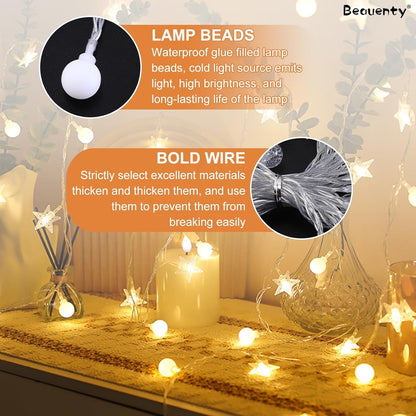 Beauenty Window Curtain String Light 300 LED 8 Modes USB Powered Waterproof Fairy String Lights Wedding Party Ramadan Home Garden Bedroom Outdoor Indoor Wall Christmas Decorations (Warm White)