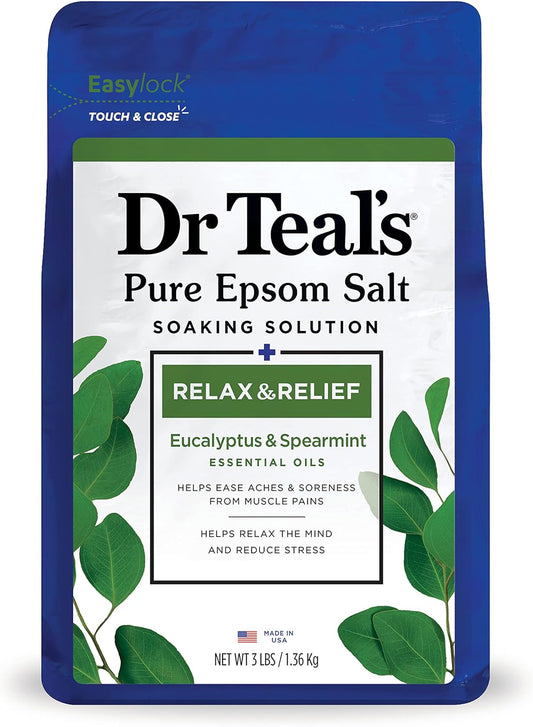 Dr Teal'S Epsom Relax Salt And Relief With Eucalyptus Spearmint, 1.36 KilogRAM