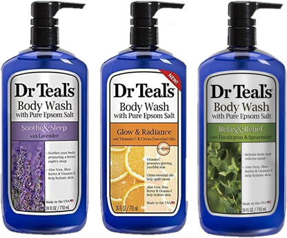 Dr Teal's Epsom Salt Body Wash - EUcalyptUS & Spearmint, 710Ml, 24 Ounce