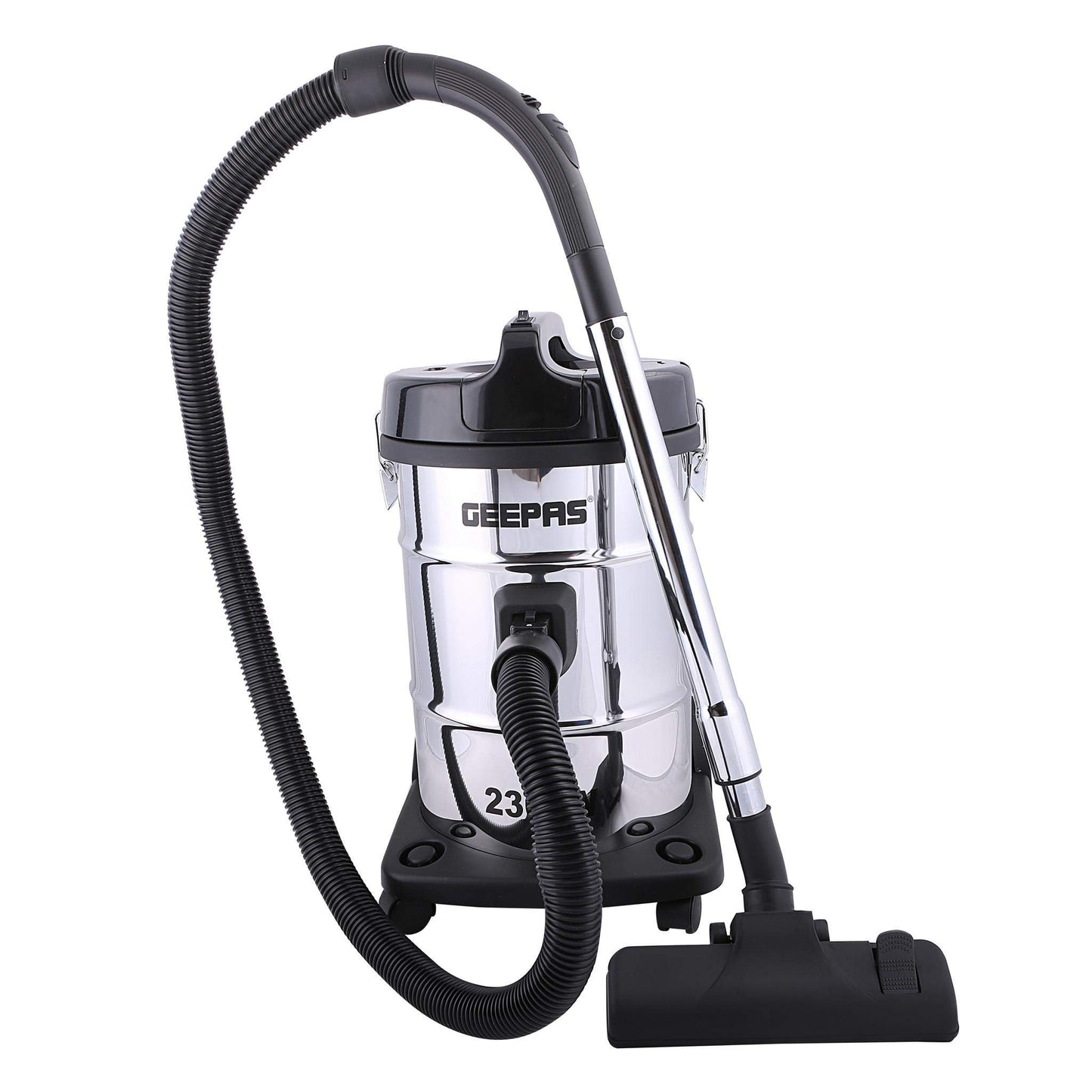 Geepas GVC2597 2-in-1 Blow and Dry Vacuum Cleaner | 2300W | Powerful Copper Motor, 23L Stainless Steel Tank - Dust Full Indicator - 2-Year Warranty