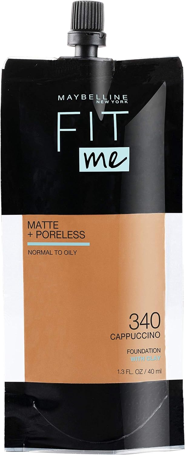 Maybelline Fit Me Matte + Poreless Liquid Oil-Free Foundation Makeup, Soft Tan, 1 Count (Packaging May Vary)