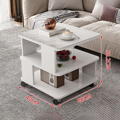 JOMILA Coffee Tables Coffee Table Modern Simplicity Sofa Side Table Bedroom Living Room Mobile Table Solid Wood Multifunctional Storage Coffee Table Side Table End Table (White)