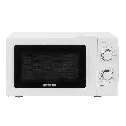 Geepas GMO1899 20L Microwave Oven - 1100W Solo Microwave Oven with 5 Power Levels -Oven for Standard Size of Dinner Plate| 2 Year Warranty