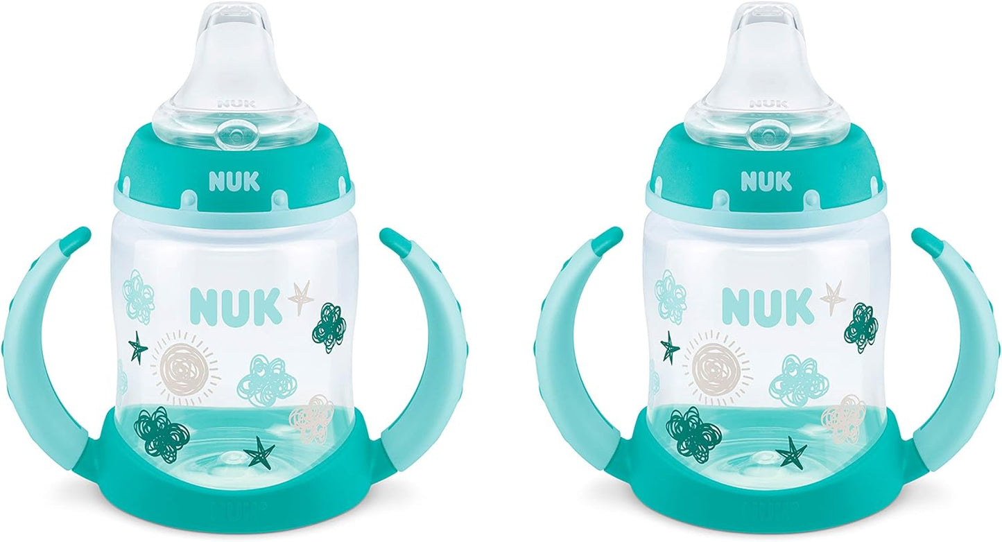 NUK Large Learner Cup, 10 oz, 2 Pack, 9+ Months, Timeless Collection, Amazon Exclusive, 70013, 2 Count (Pack of 1)