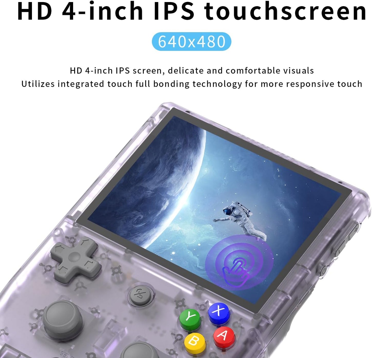 RG405V Retro Video Handheld Game Console Android 12 System 4‘‘ IPS Touch Screen Game Player Built-in 128G TF Card 3154 Classic Games 5500 mAh Battery Compatible with Bluetooth and WiFi