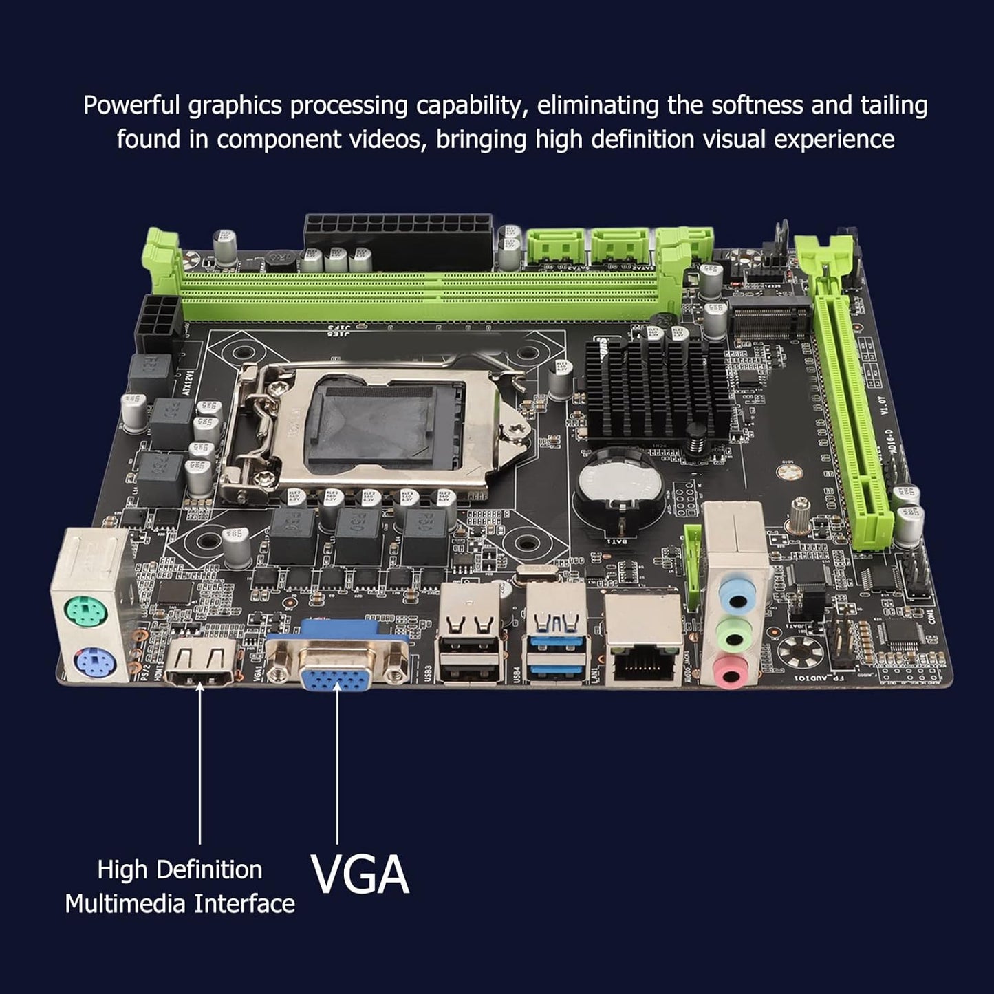 H310B Motherboard LGA 1151, DDR4 Memory Computer Motherboard with HDMI, VGA, M.2, Integrated Gigabit Network Card, M ATX Motherboard with SATA3.0, USB3.0