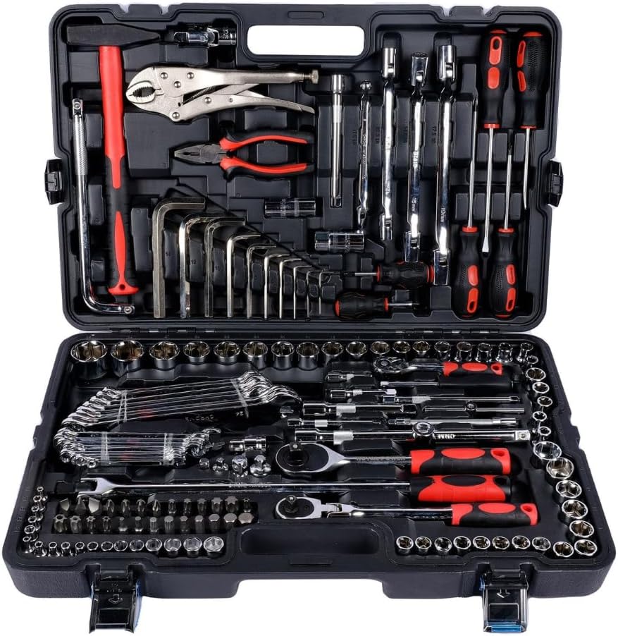 Royal Power Professional Comprehensive Repair Mixed Tool Sets. Combination Wrench, Pliers, Claw Hammer, Adjustable wrench, Screwdrivers (86pc)