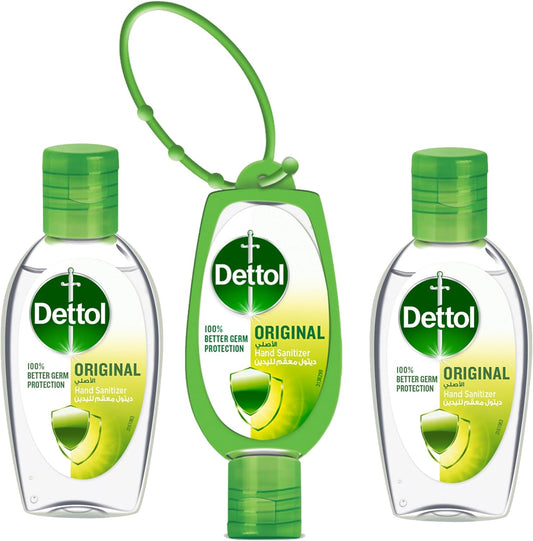 Dettol Hand Sanitizer Original for 100% Better Germ Protection & Personal Hygiene, 50ml (Pack of 3)