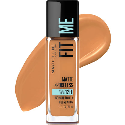 Maybelline Fit Me Matte + Poreless Liquid Oil-Free Foundation Makeup, Soft Tan, 1 Count (Packaging May Vary)