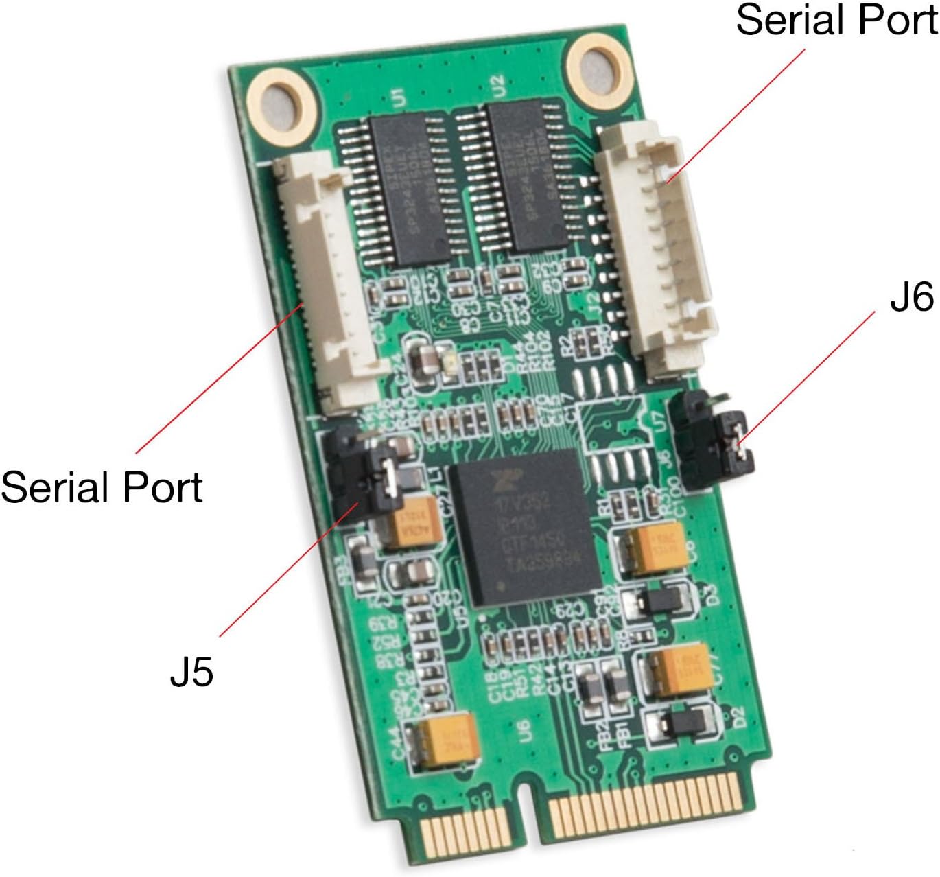 I/O Crest 2 Port Serial COM DB9 RS-232 and 1 Port DB25 Printer Lpt1 Port PCI-E 1.0 X1 Card WCH382 Chipset