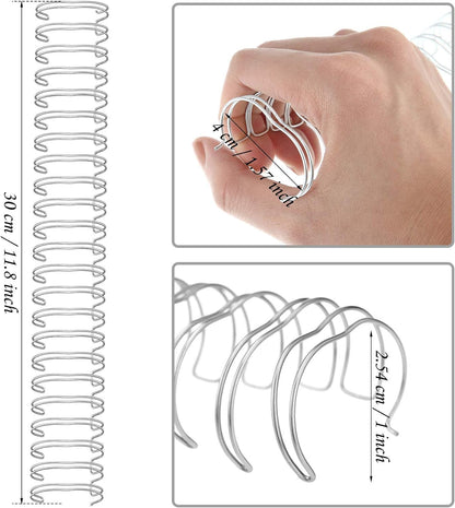 Zonon 6 Pieces Binding Wire Twin Loop Wire Binding Spines Double Loop Binding Wire 1 Inch Cinch Wire Binding Diameter 23 Holes for Teacher Student Document Notebook Making