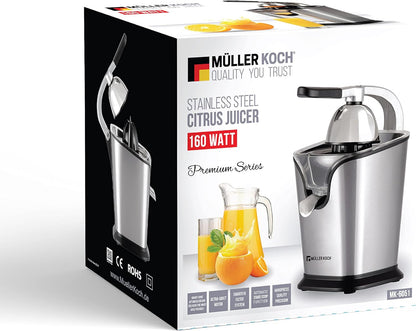 Muller Koch MK-6051 Citrus Juicer (160W, Stainless Steel, Quiet Motor)