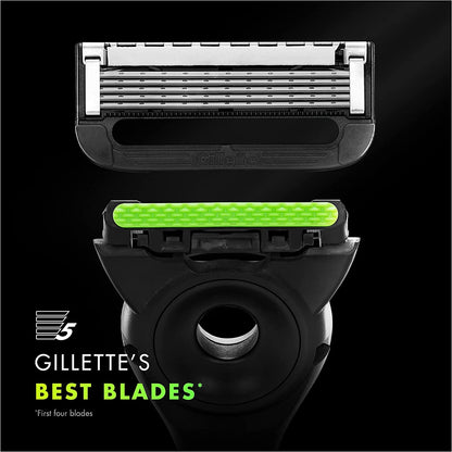 Gillette Labs Men's Razor + 8 Razor Blade Refills with Exfoliating Bar, Includes Premium Magnetic Stand & Travel Case