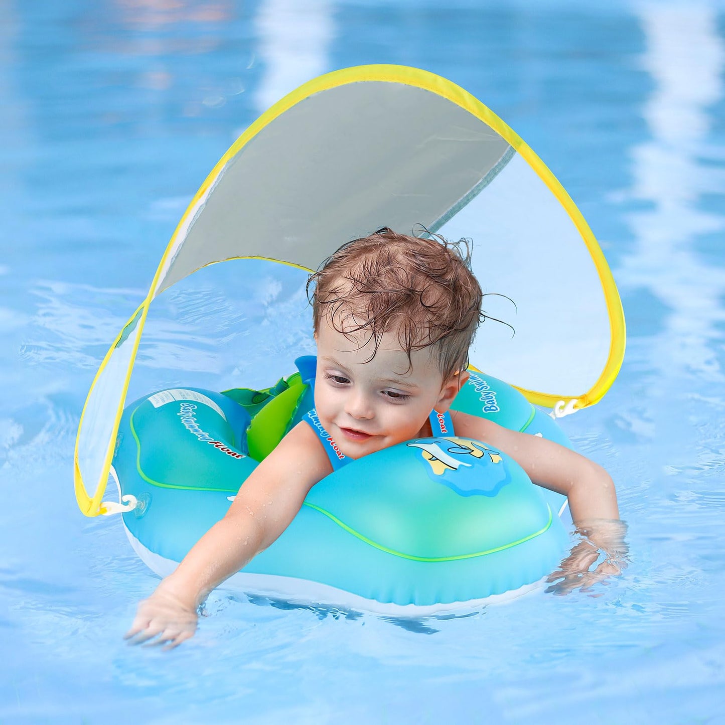 Free Swimming Baby Inflatable Swimming Float Ring, 3-36 Months (Blue) L