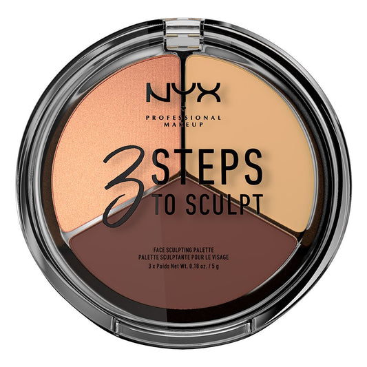 NYX PROFESSIONAL MAKEUP 3 Steps to Sculpt Face Sculpting Palette, Medium 03