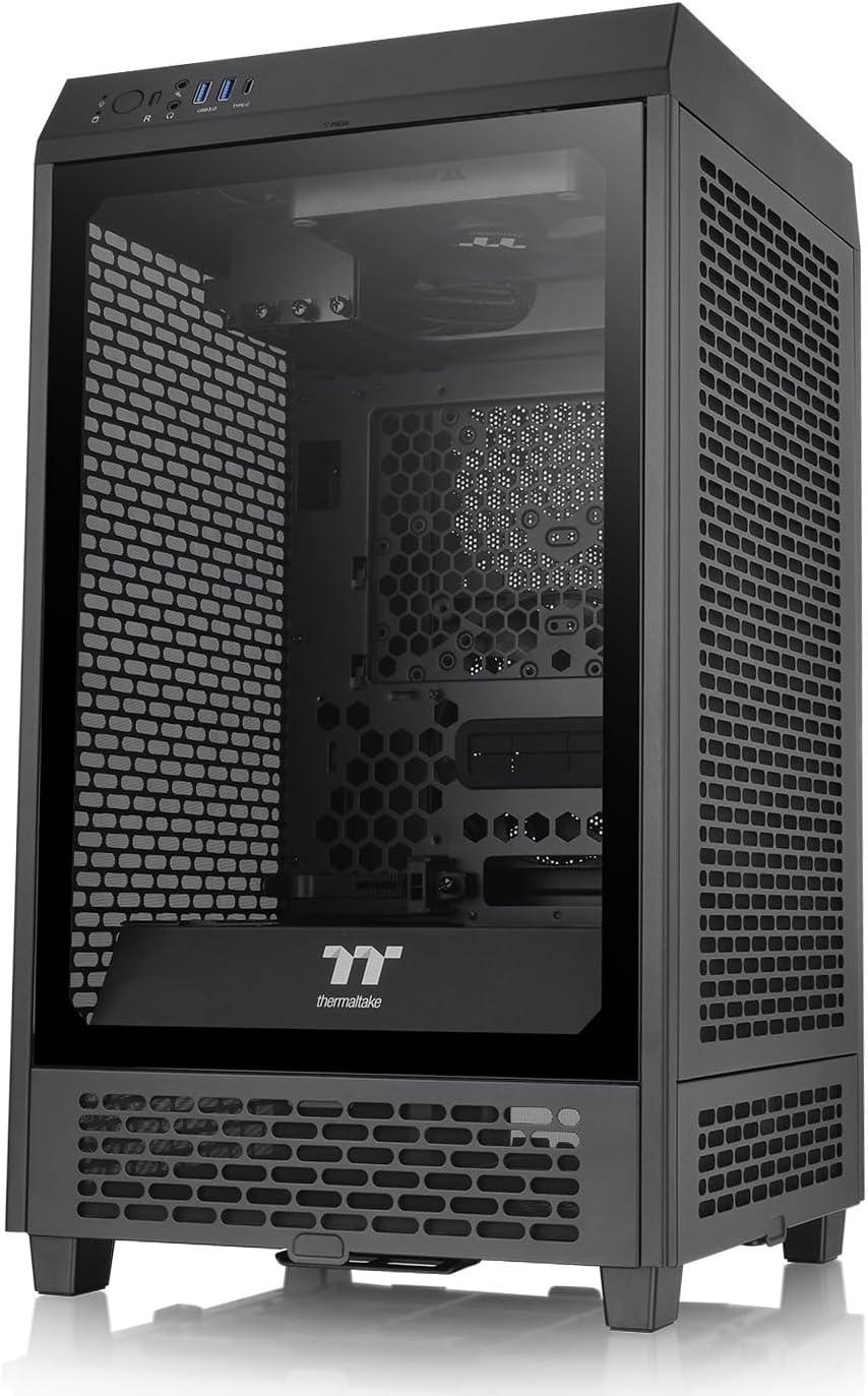 Thermaltake Tower 100 Black Edition Tempered Glass Type-C (Usb 3.1 Gen 2) Mini Tower Computer Chassis Supports Mini-Itx Ca-1R3-00S1Wn-00