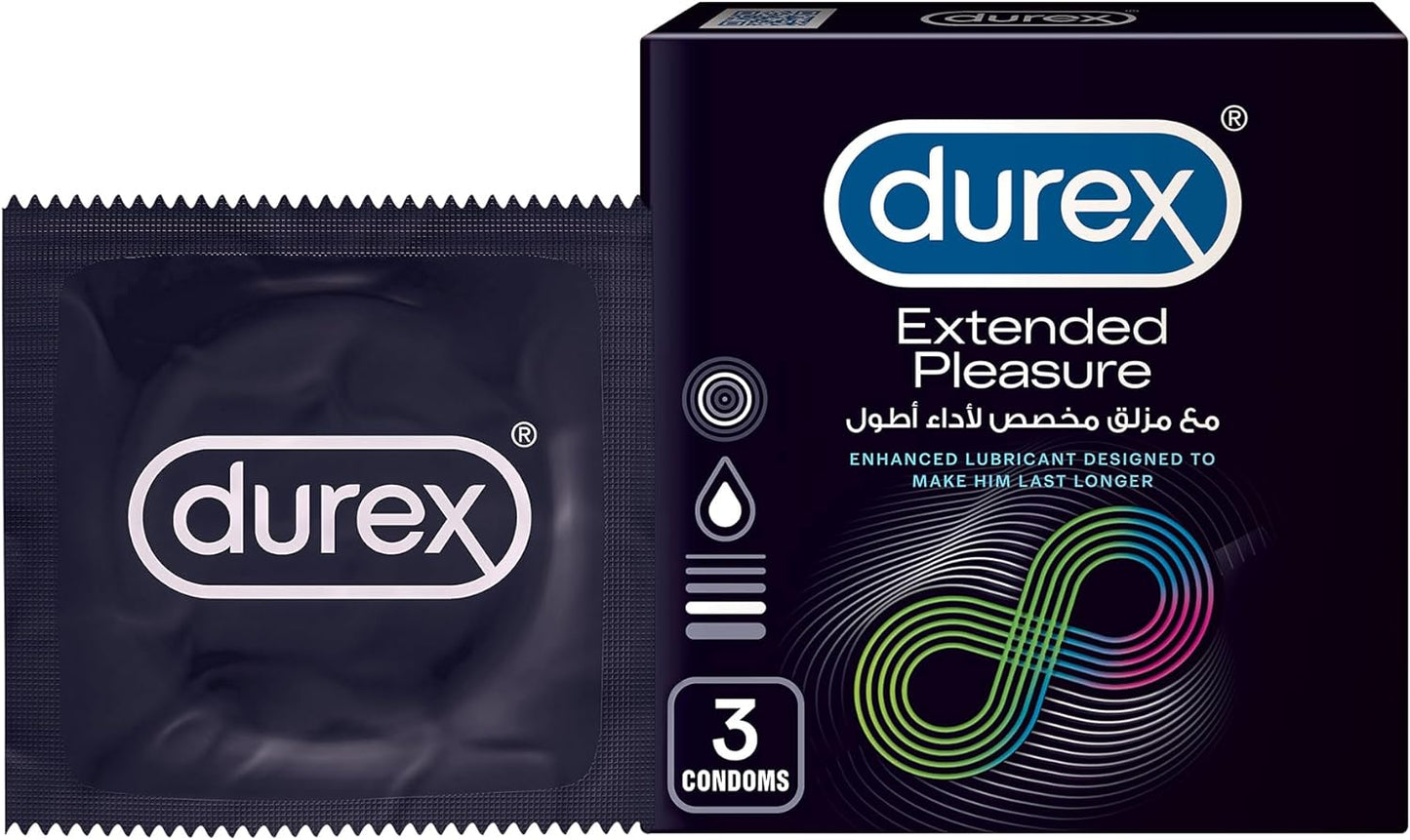 Durex Extended Pleasure Condoms for Men, Pack of 12