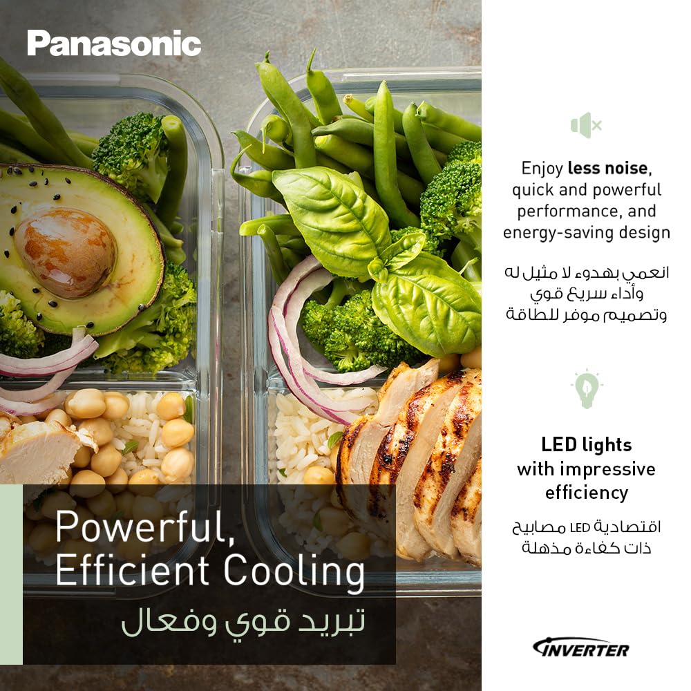 Panasonic 734 Liters Side By Side Refrigerator, Inverter, Surround Cooling, Matte Black - NR-BS734MS, 10 Year Compressor Warranty