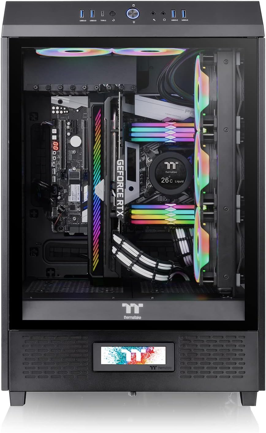 Thermaltake Tower 100 Black Edition Tempered Glass Type-C (Usb 3.1 Gen 2) Mini Tower Computer Chassis Supports Mini-Itx Ca-1R3-00S1Wn-00