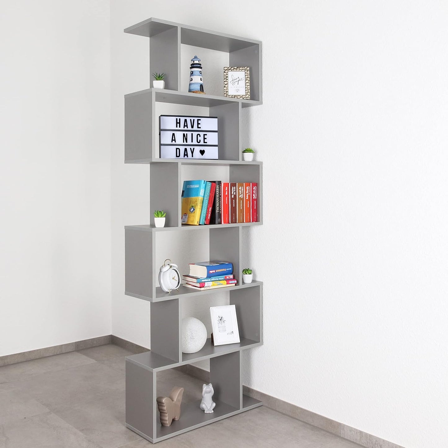 RICOO WM071-WM Shelf 129 x 70 x 25 cm, Standing Shelf, White Matt, Wooden Bookcase, Wall Shelf, Small Shelf, Shelves & Shelves, Narrow Shelf, Office Bookshelves, Small Shelf, Small Office Shelf