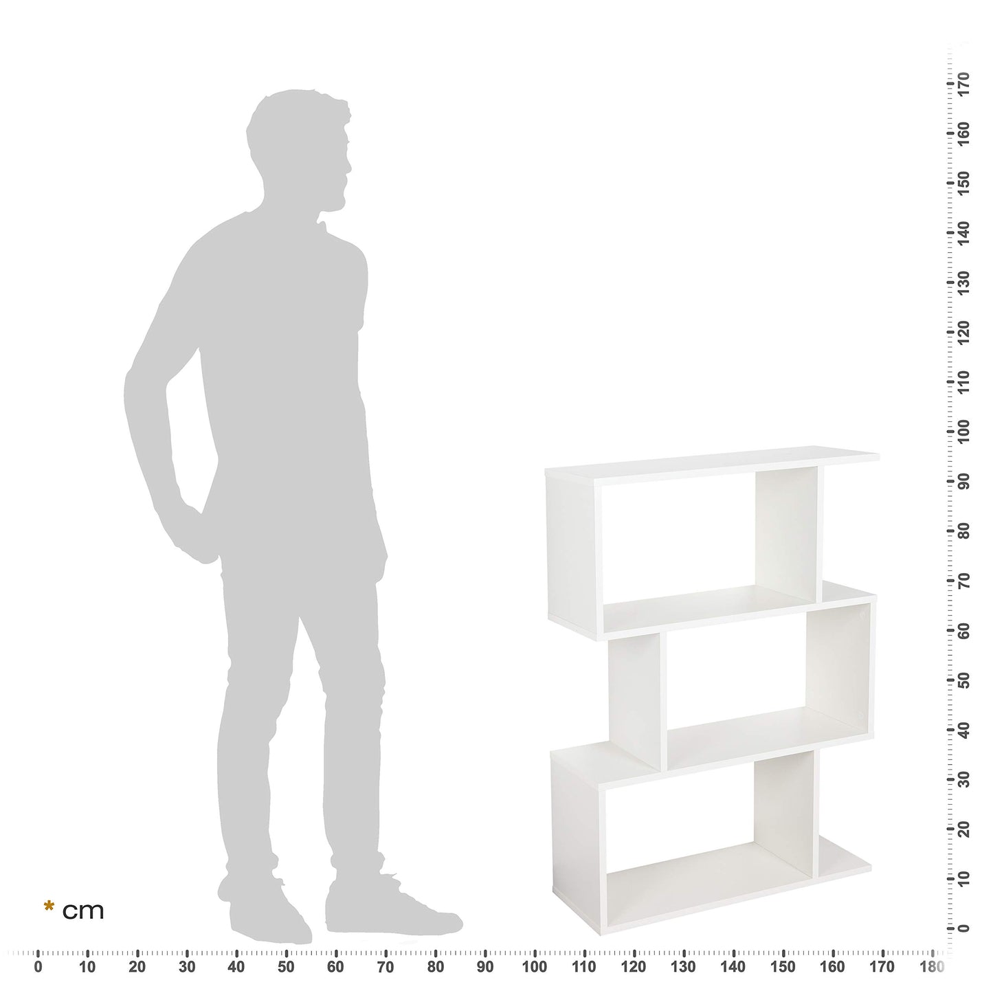 RICOO WM071-WM Shelf 129 x 70 x 25 cm, Standing Shelf, White Matt, Wooden Bookcase, Wall Shelf, Small Shelf, Shelves & Shelves, Narrow Shelf, Office Bookshelves, Small Shelf, Small Office Shelf