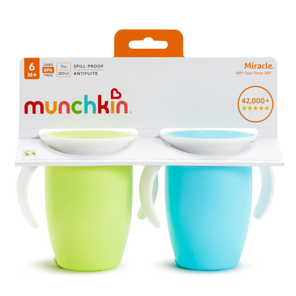 7oz Miracle® 360° Trainer Cup - 2pk (Blue/Green)