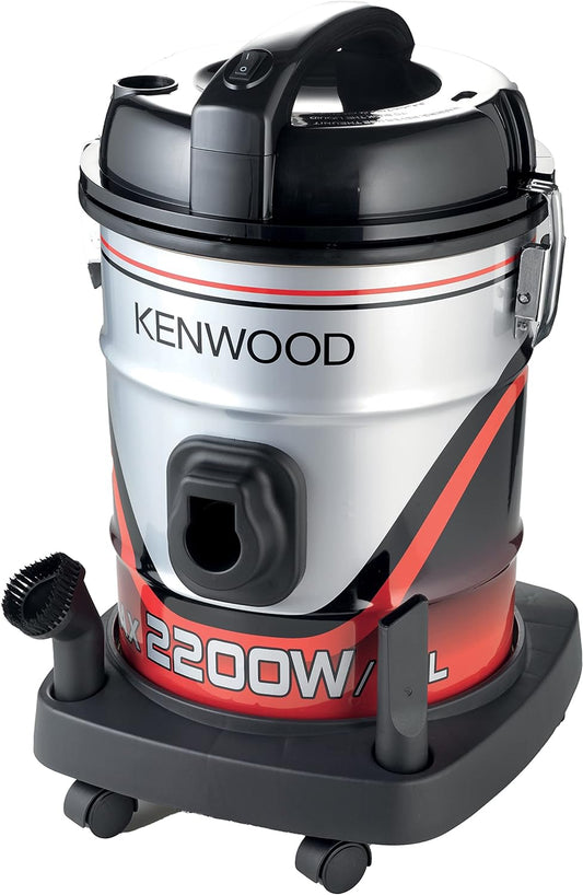 Kenwood Drum Vacuum Cleaner 2200W 25L Tank Vacuum Cleaner With 8M Extra Long Power Cord, Removable & Washable Filter, Multi Surface For Home & Office Vdm60.000Br Multicolor