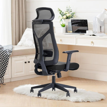 Daqian Home Executive Office Chair Ergonomic Computer Chair Wide Seat With Large Headrest, Modern Desk Chair Lumbar Support, Adjustable Armrests Mesh Chair