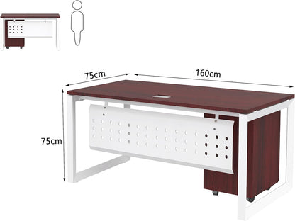 Mahmayi Vorm 136-18 White Modern Workstation Material-Melamine on MDF