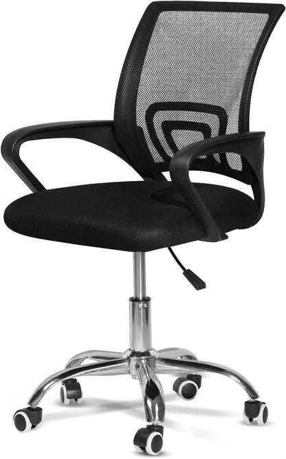 SKY-TOUCH SKY TOUCH Office Chair,Comfort Ergonomic Height Adjustable Desk Chair with Lumbar Support Backrest Black