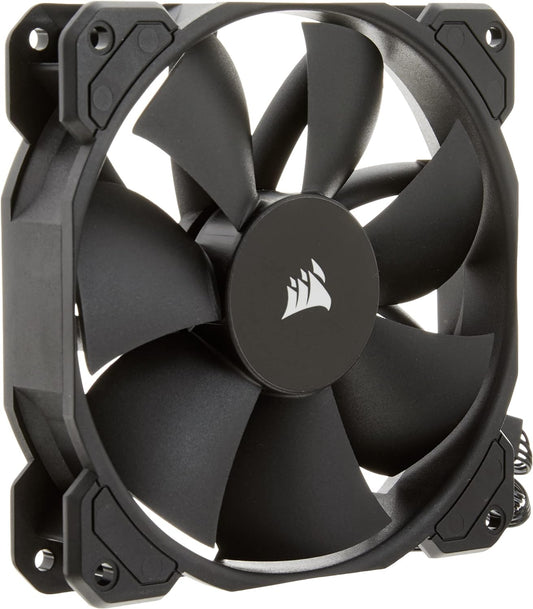 Corsair SP120 Elite, 120mm PWM Hydraulic Bearing Case Fan with CORSAIR AirGuide Technology - Low-Noise, 24.7 dBA, Fan Speeds from 300 RPM - 1,300 RPM, 45.4 CFM, Single Pack - Black