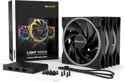 be quiet! Light Wings 120mm PWM, Premium ARGB Cooling Fan, 4-Pin, Triple Pack, BL076, black