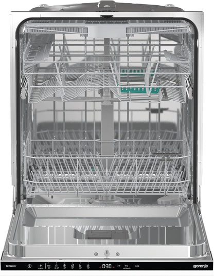 Gorenje GV643D60 16 Place Settings & 6 Programs Fully Integrated Dishwasher, Speed Wash Function & Self-Cleaning Program, Overflow Protection, Made in Slovenia, White, 1 Year Warranty