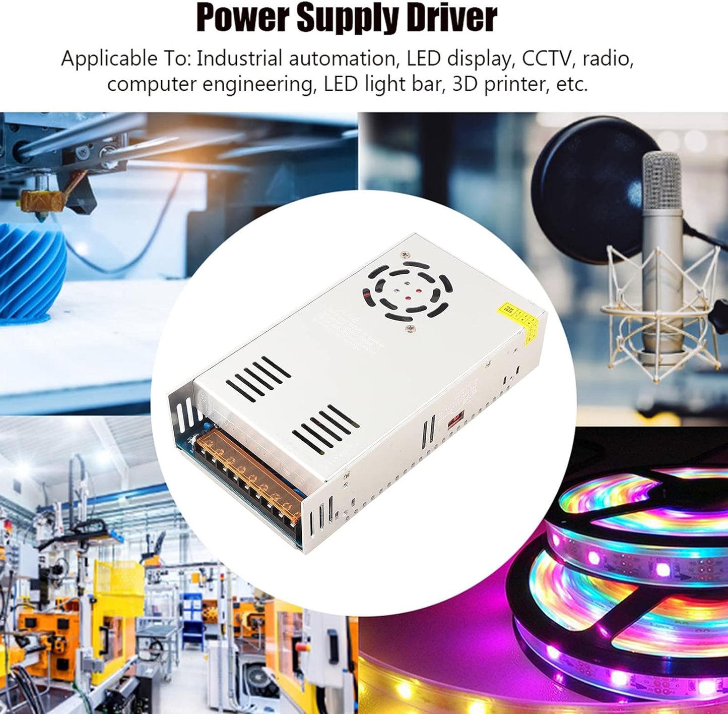 DC 24V Switch Power Supply Driver Adapter, Aluminum Alloy AC TO DC 24V FOR LED Display, CCTV, Radio, Computer, 24V Power Supply FOR LED Strip Light AC110/220V±15%) (S-60-24