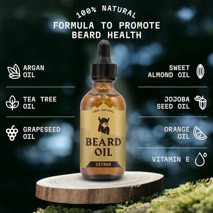 Vanilla Beard Oil (Large 2 oz.) - 100% Natural Beard Conditioner with Organic Tea Tree, Argan, and Jojoba Oil with Vanilla Scent - Softens, Smooths, and Strengthens Beard Growth by Striking Viking