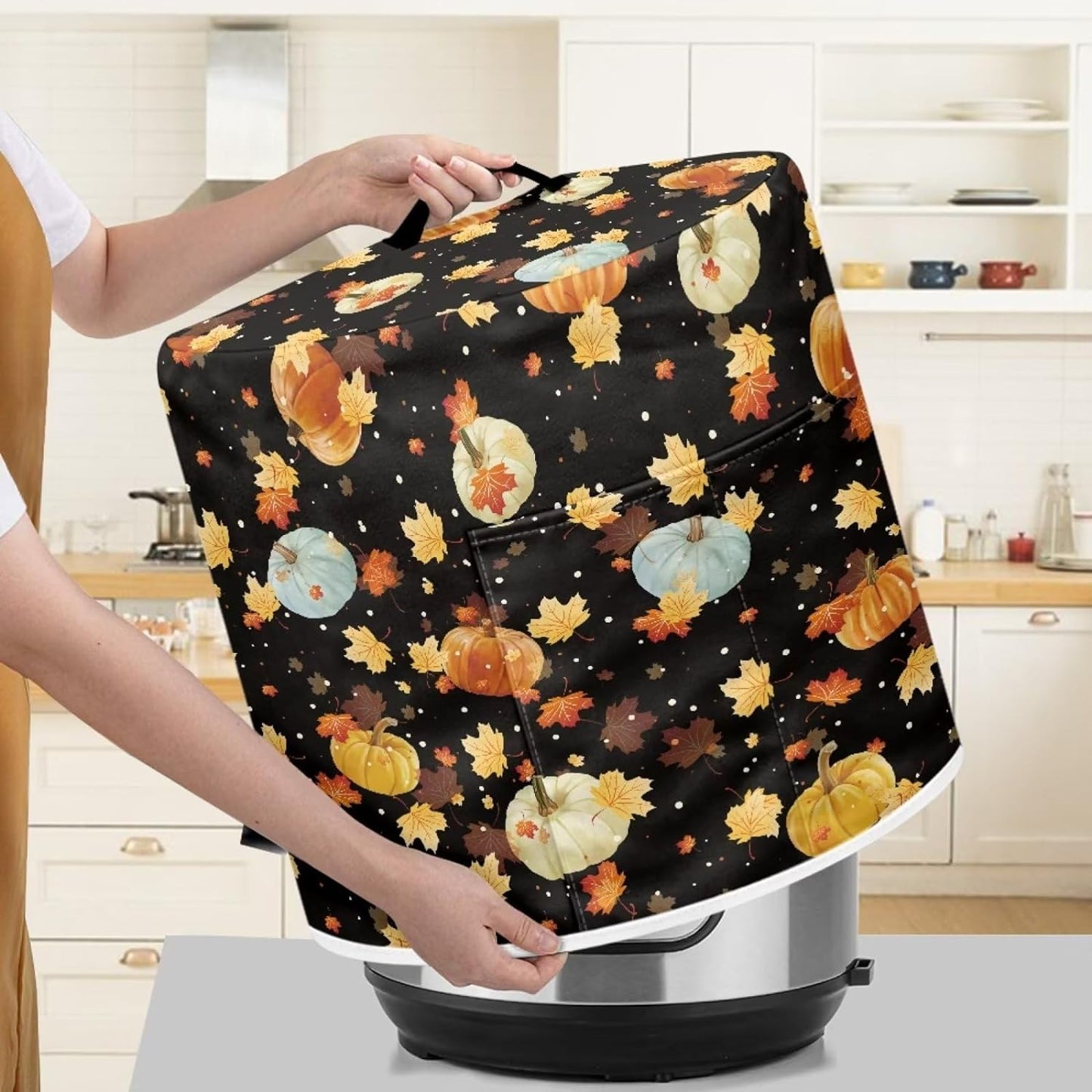 Tutolipy Floral Print Air Fryer Cover Dust Cover for,Kitchen Appliance Dust Cover with Pocket and Top Handle,Stylish Home Decor