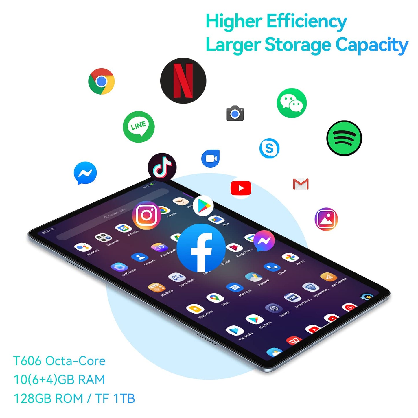 Blackview 10 inch Tablet Tab7Pro Android Tablets, 10GB RAM 128 ROM(TF 2TB), 13MP Camera, 6580mAh Battery, T606 Quad-Core, Tablets with Sim Card Slots, 5G Dual WiFi, 1920*2000 FHD, GPS, 2-Year Warranty