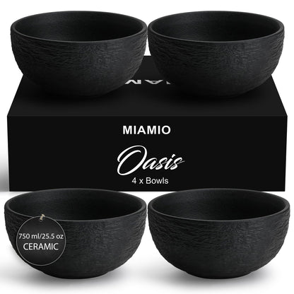 MIAMIO - 28 cm, Set of 4 Dinner Plates/Ceramic Plate Set, Crockery Set - Modern Plates, Microwave and Dishwasher Safe - Oasis Collection